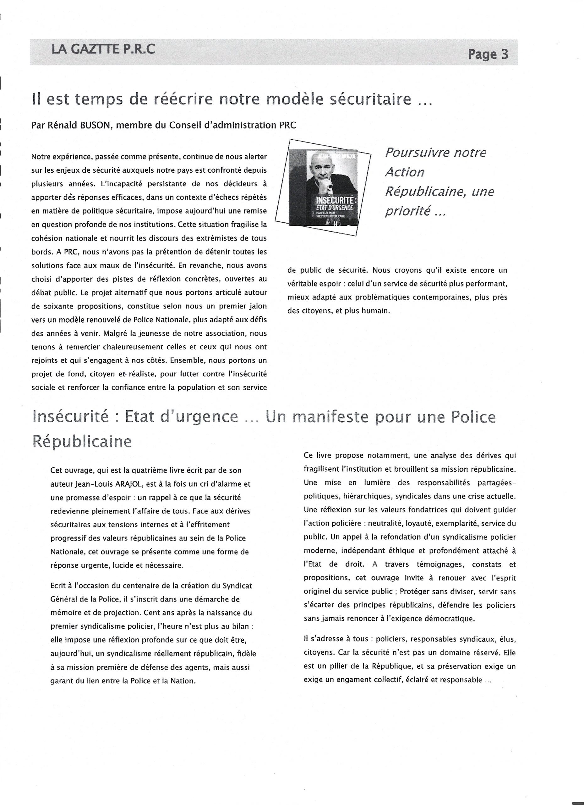 La Gazette PRC , numéro 1